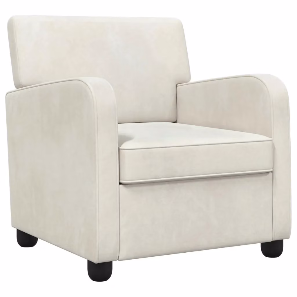 Poltrona moderna in velluto beige con braccioli per soggiorno e camera da letto – 2