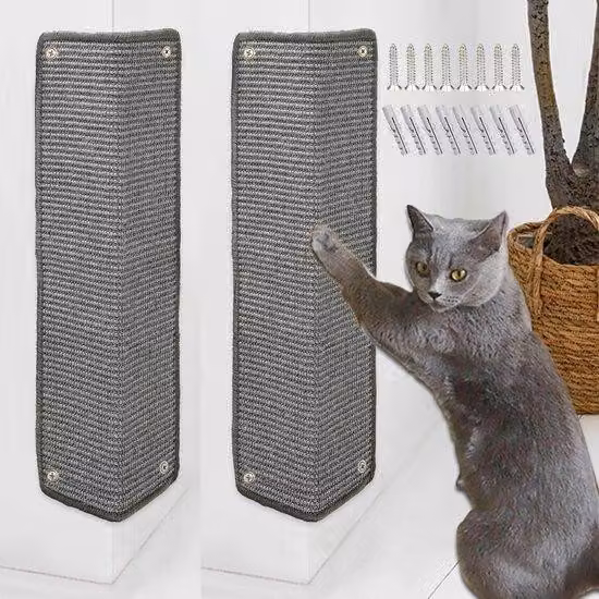 Tappetino protettivo in sisal per gatti - Tappetino protettivo per animali domestici, 60 × 25 cm, grigio
