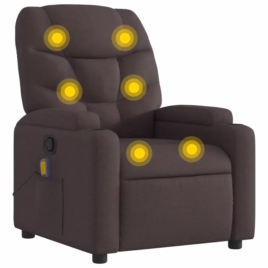 Poltrona Relax Reclinabile vidaXL in Tessuto Marrone con Braccioli e Reclinazione Manuale – 2