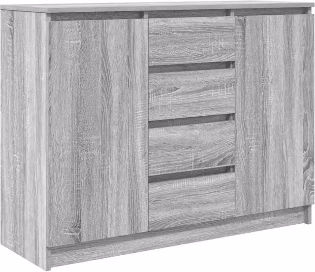 Credenza | Madia | Buffet da pranzo | Armadio da pranzo con Cassetti Grigio Sonoma 100,5x35x76cm in Truciolato