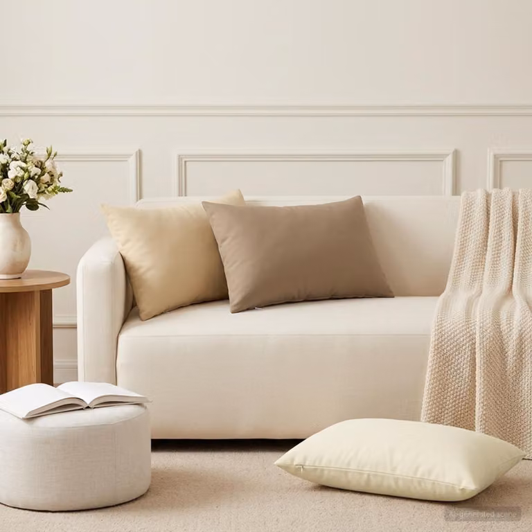 vidaXL Cuscino con cuscino HEERLEN 2 pz Crema Poliestere