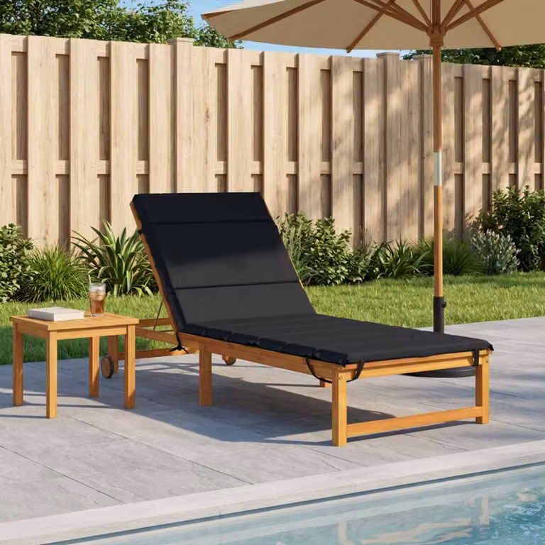 vidaXL Cuscino per Lettino GEMERT in Poliestere con Rivestimento Rimovibile e Resistente ai Raggi UV Blu o Nero