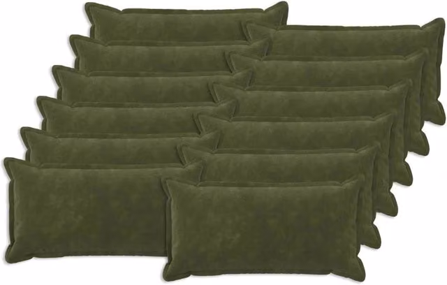 Cuscino con cuscino HOUTEN 12 pz Verde Fleece in microfibra 934035