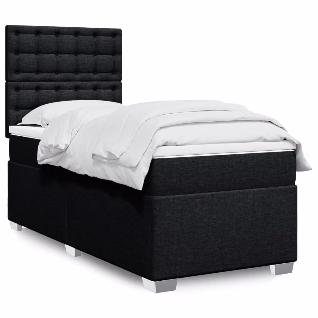 Maison Exclusive - Letto boxspring con materasso nero 80x200 cm Tessuto