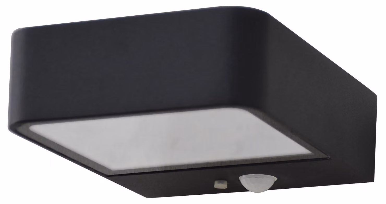 Lampada solare da esterno con sensore di movimento, 200 lumen, 3000 Kelvin, grado di protezione IP65, colore nero