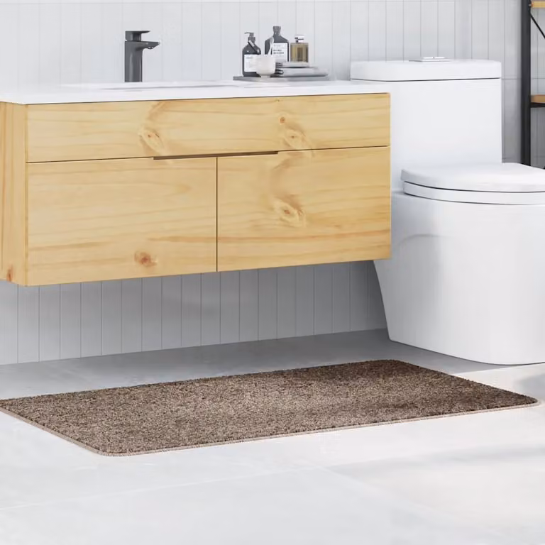 Tappetino da bagno antiscivolo e lavabile vidaXL in poliestere, Marrone, L 70 cm x P 120 cm