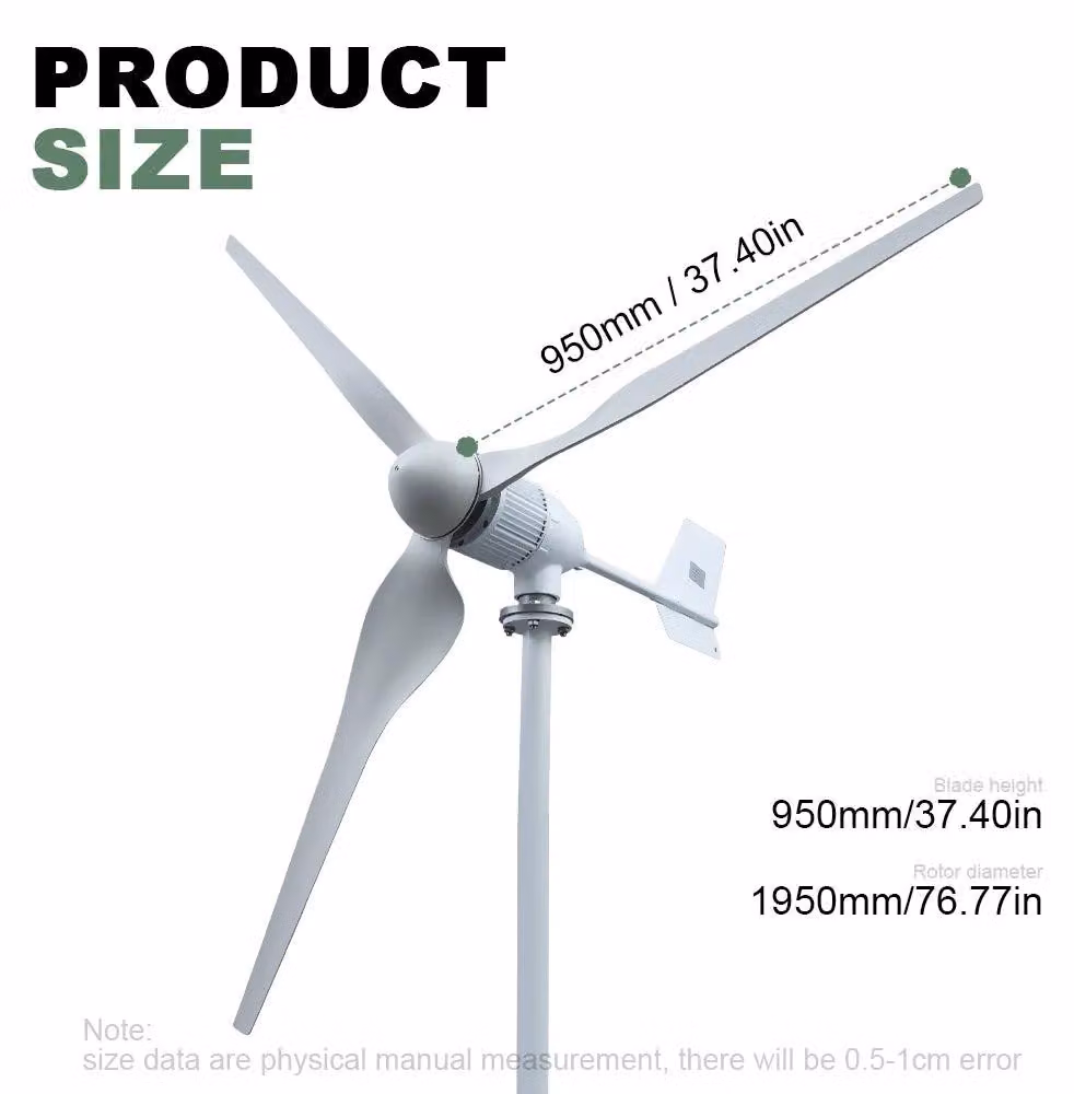 Turbina eolica - Generatore eolico - Energia eolica - Energia sostenibile - 5000W - Alloggiamento in alluminio - 48V
