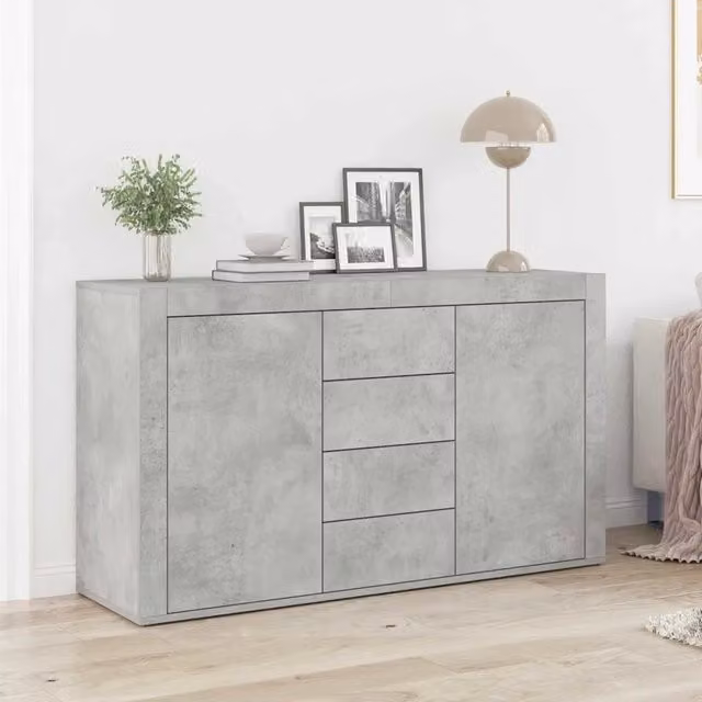 Credenza-Buffet-Armadio da cucina Grigio cemento 120 x 36 x 69 cm Legno multistrato