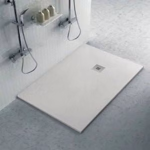 Piatto doccia rettangolare Karen in resina grigio pietra L: 120 cm, P: 80 cm, H: 3 cm