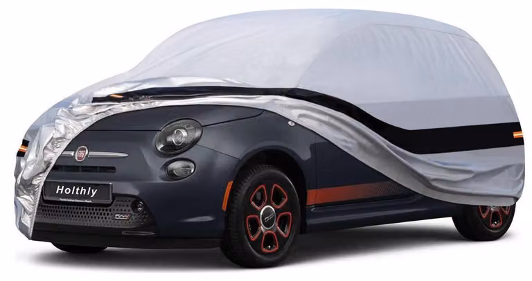 Copertura per auto, 10 strati, 100% impermeabile, protezione UV, adatta per VW Up, Toyota Aygo, Fiat 500, Renault Twingo, colore argento