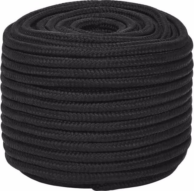 Corda per barca in polipropilene vidaXL nera, diametro 14 mm, lunghezza 250 m