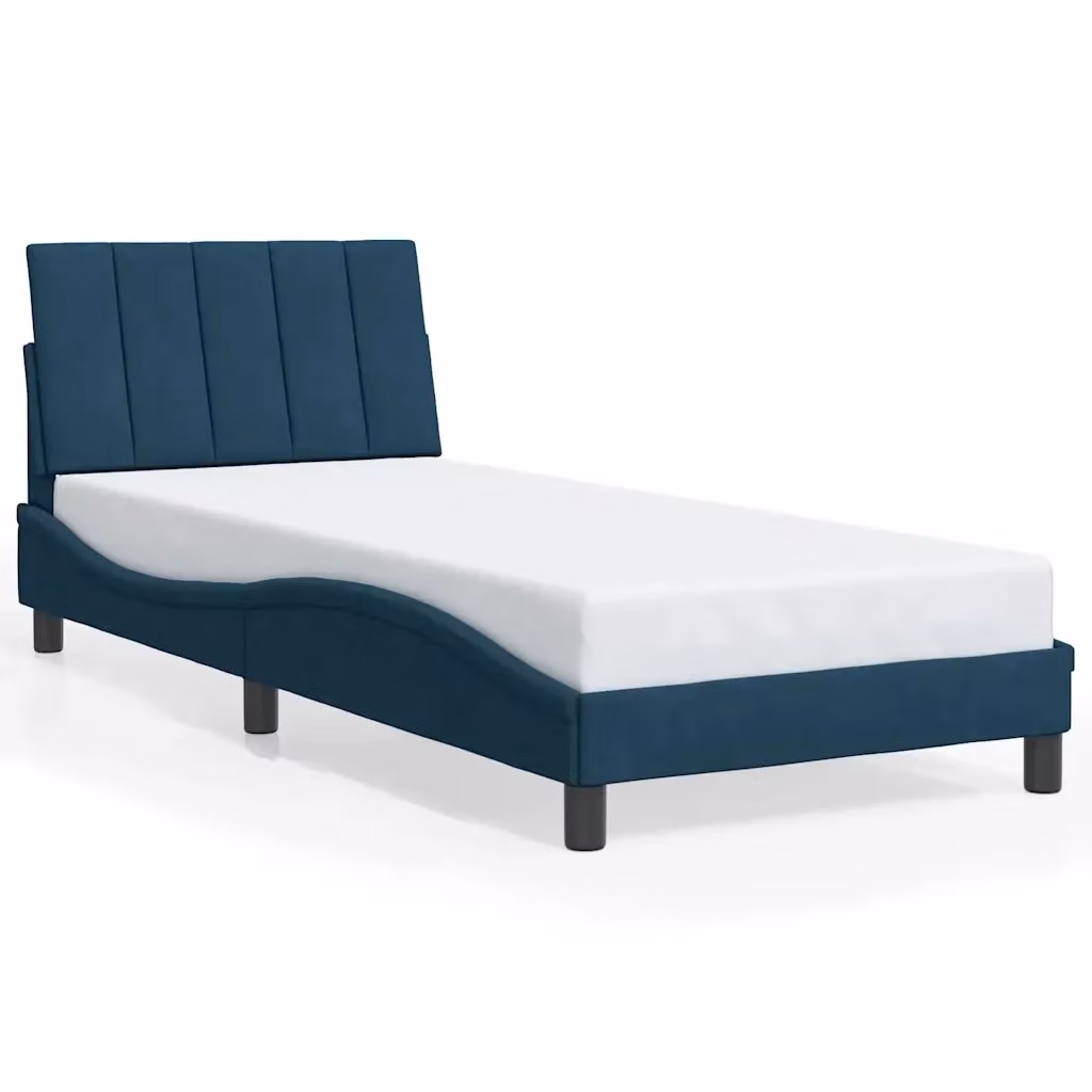 Giroletto senza materasso Hanko vidaXL in velluto blu, L 90 x P 200 cm – 2