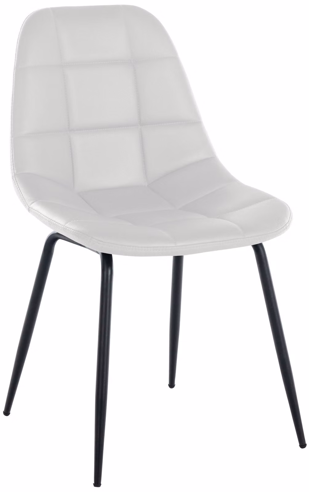 Sedia CLP Tom con struttura in metallo e imbottitura di alta qualità, colore bianco. Materiale: ecopelle