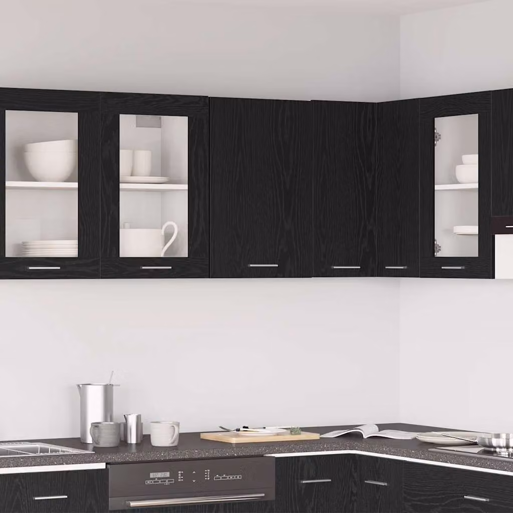 Pensile da cucina moderno vidaXL in legno nero L 40 cm, P 31 cm, H 60 cm
