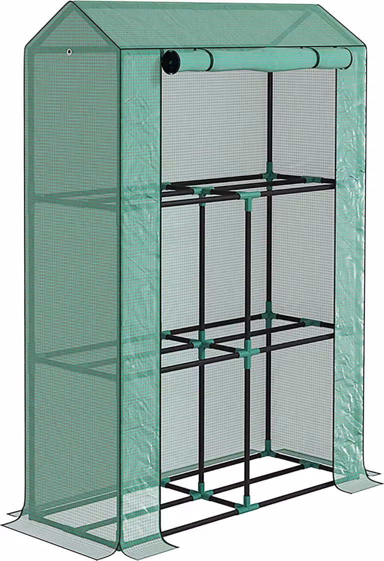 Serra Fortuna Lai con scaffali e porta scorrevole, serra in acciaio resistente all'inverno, serra per balcone, giardino, serra per pomodori con protezione UV 100x40x150cm Serra per pomodori per ortaggi, fiori, piante e verdure