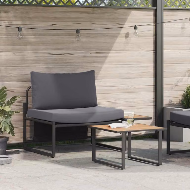 Maison Exclusive - Set da giardino composto da 2 divani, colore antracite, struttura in acciaio