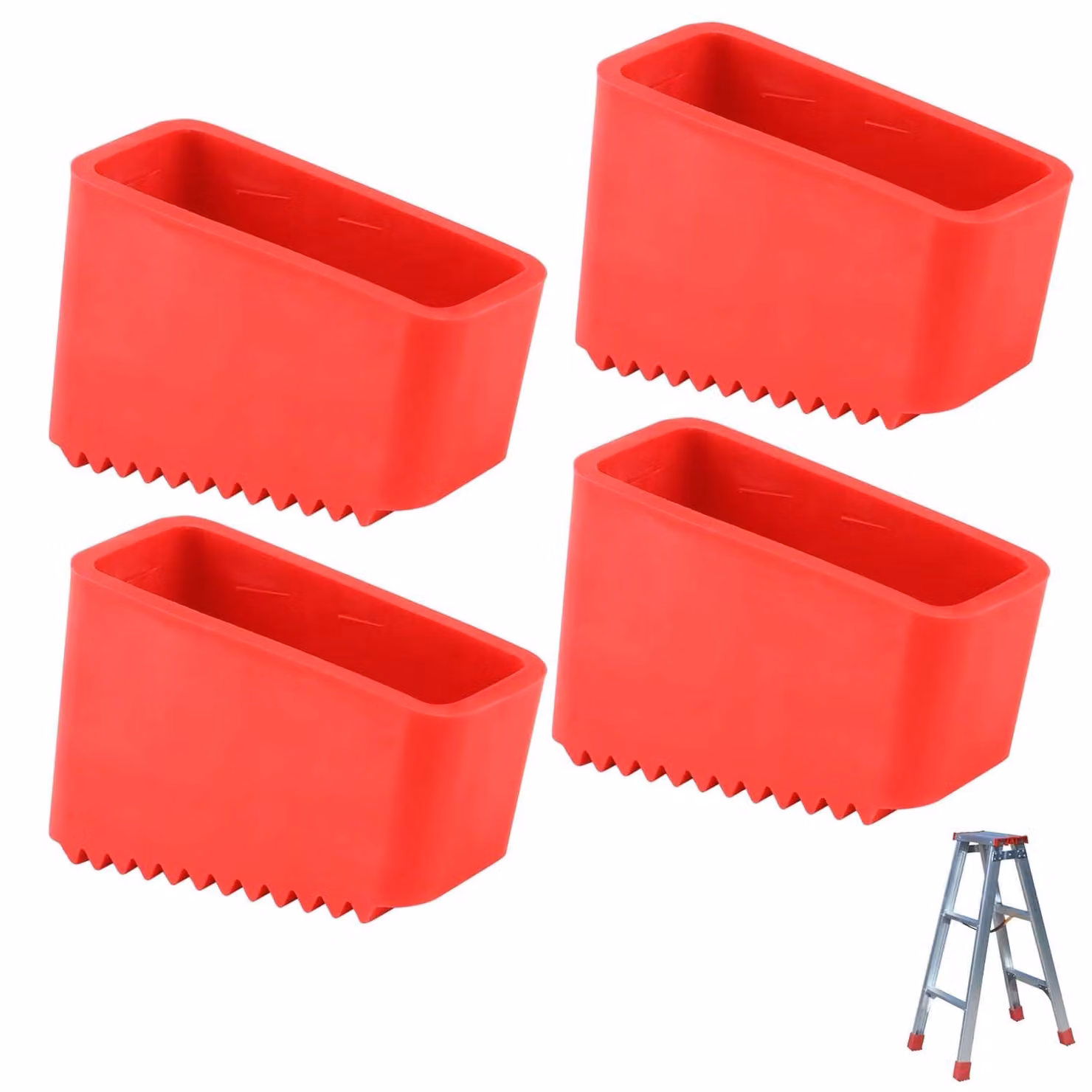 Stabilizzatori per scala, 4 pezzi; copripiedi antiscivolo per scala, 50 x 20 mm; copripiedi in gomma per scala