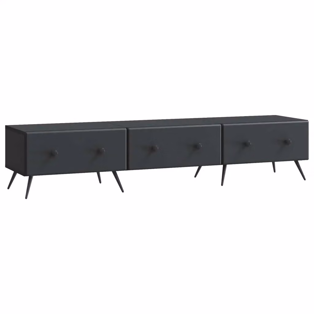Mobile TV moderno vidaXL in MDF nero L: 147 cm, P: 34,5 cm, H: 30 cm – 2
