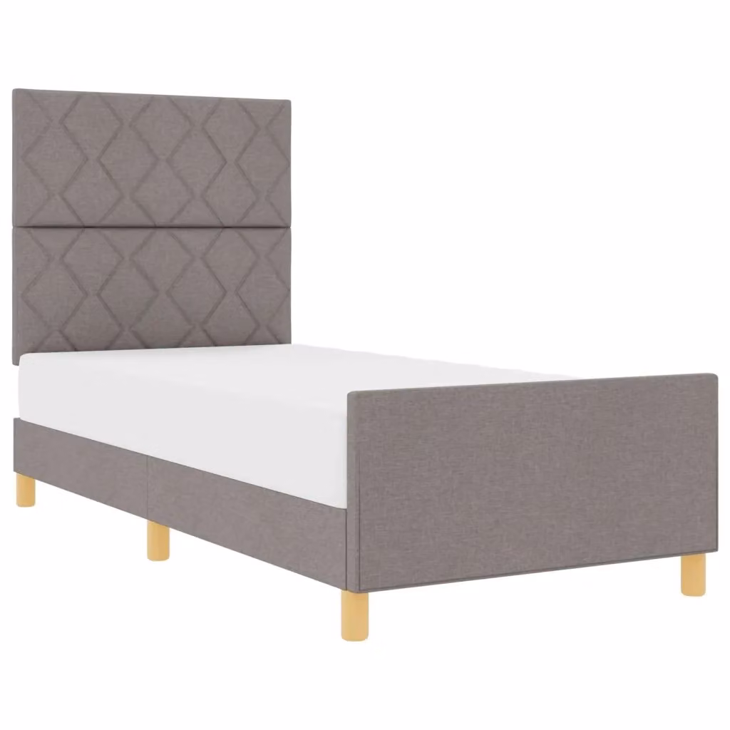 Struttura letto con testiera Talpa vidaXL in tessuto beige o grigio, L 100 x P 200 cm – 2