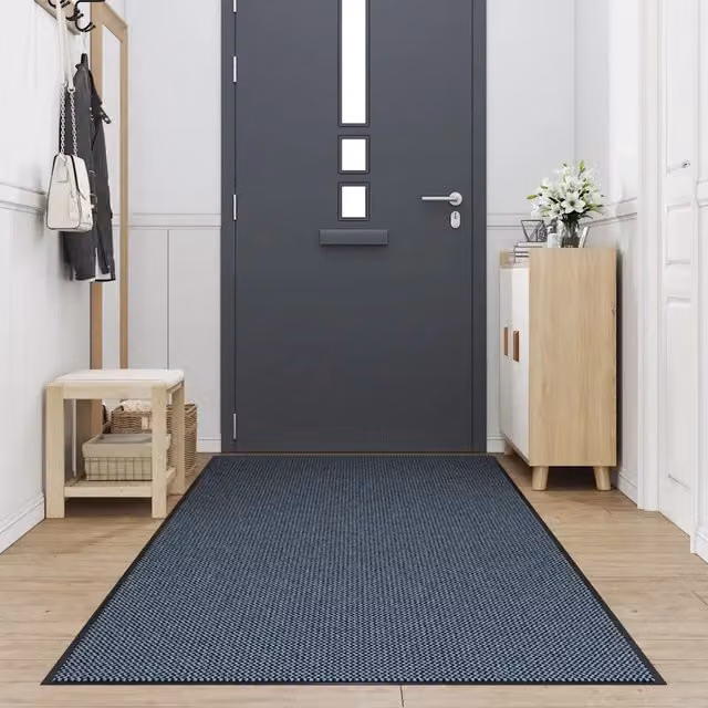 Zerbino rettangolare blu lavabile antiscivolo in polipropilene e PVC L: 115 cm, P: 400 cm