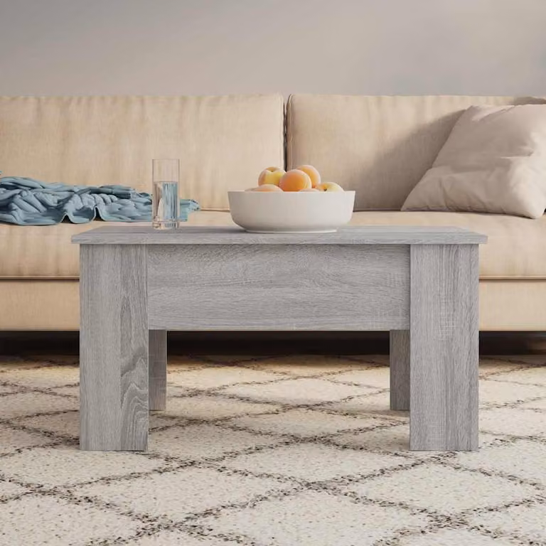 Tavolino da salotto moderno vidaXL in legno composito grigio, L: 79 cm, P: 49 cm, H: 41 cm