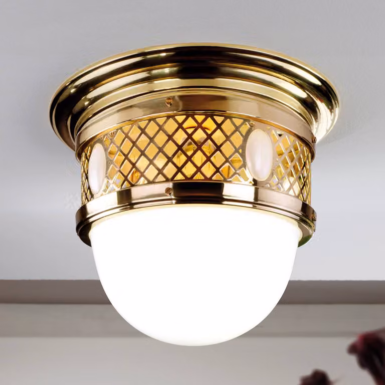 ORION Plafoniera soffitto ALT Wien, dimmerabile, Ottone / Oro, Soggiorno / Sala da pranzo, Ottone, Antico, Plafoniera