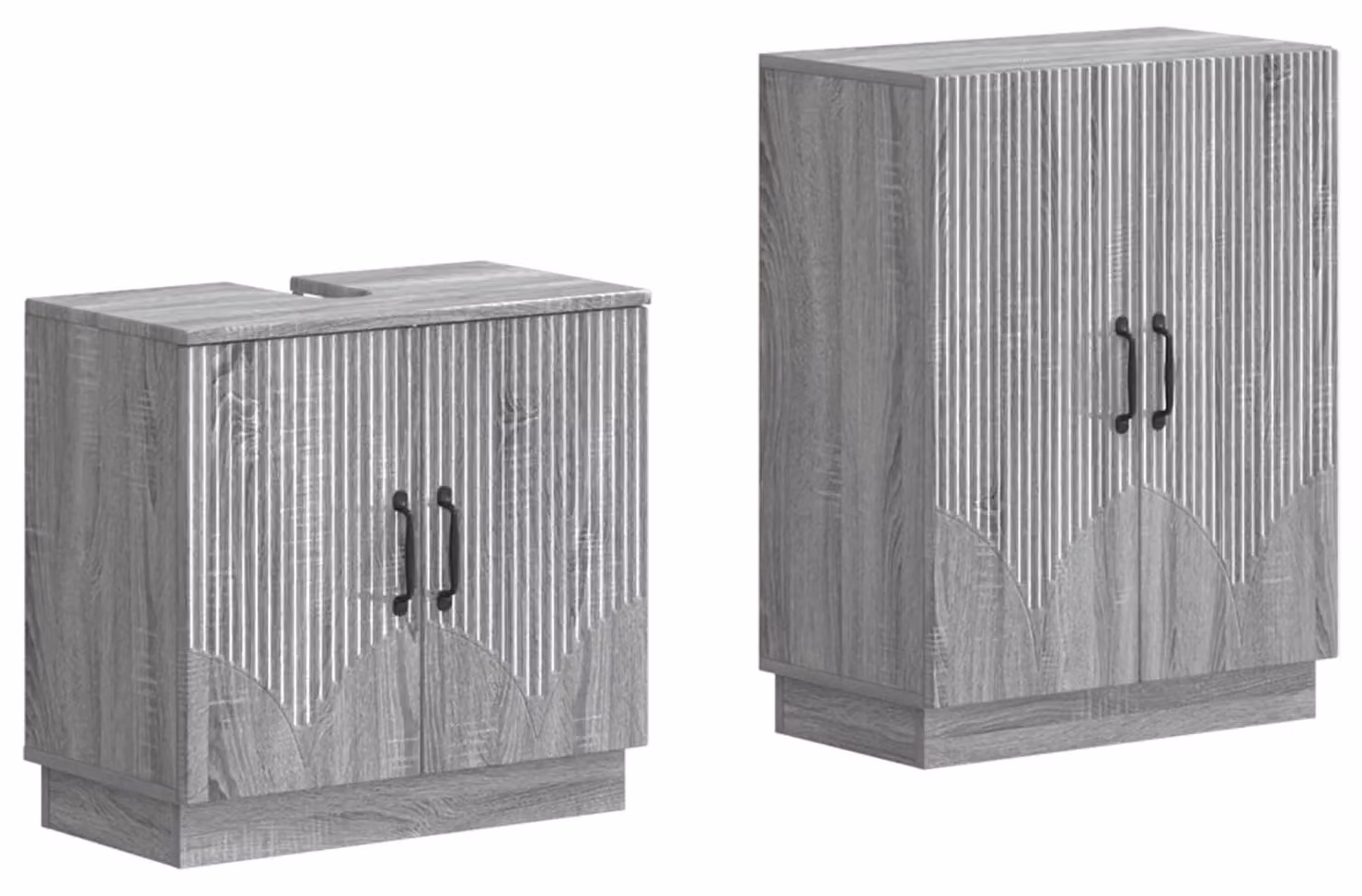 Set di due mobili da bagno, modello HOORN, colore Sonoma grigio