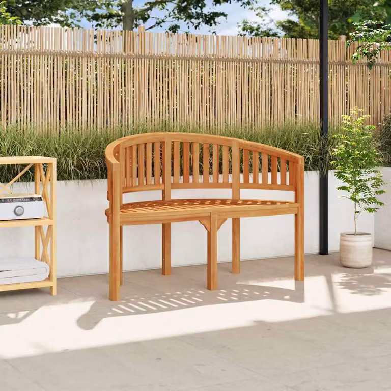 vidaXL Panchina a Forma di Banana 120 cm in Legno Massello di Teak