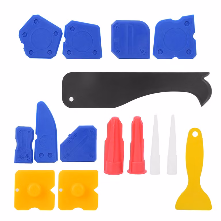 Strumenti per sigillanti in silicone, rimozione del caucciù, spatola per sigillanti, rifinitore di caucciù, pala per la pulizia delle piastrelle