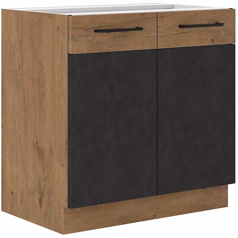 Armadietto per lavello VANYA - larghezza 80 cm, matera / rovere lancelot