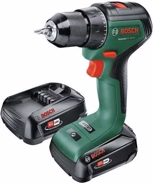 Avvitatore/trapano UniversalDrill 18V-60, motore brushless, 60 Nm, 2 batterie da 2,0 Ah, mandrino da 13 mm, LED, in valigetta