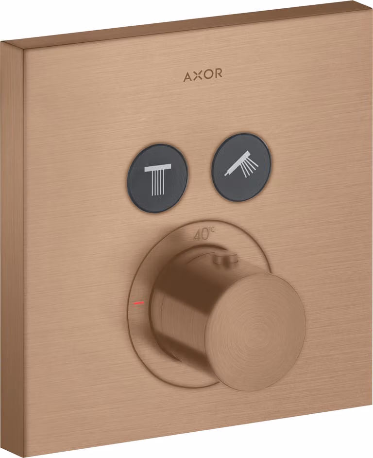 hansgrohe AXOR Starck ShowerSelect Thermostat carré à encastrer pour 2 consommateurs, 36715310, 36715310