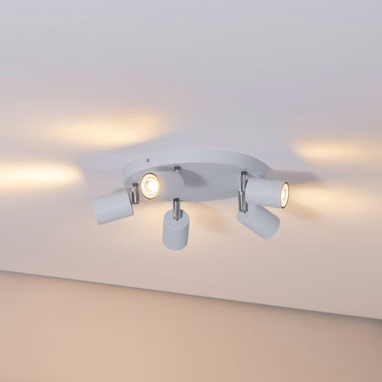 Faretto da soffitto Fun, azzurro, Ø 30 cm, orientabile, GU10 Fun Luminex, dimmerabile, Blu, Soggiorno / Sala da pranzo, Metallo, Moderno, Faretto alogeno