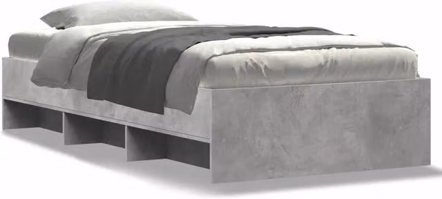 Letto singolo per adulti Design In in legno multistrato grigio con vani laterali L/P/H: 200 x 100 x 35 cm – 1
