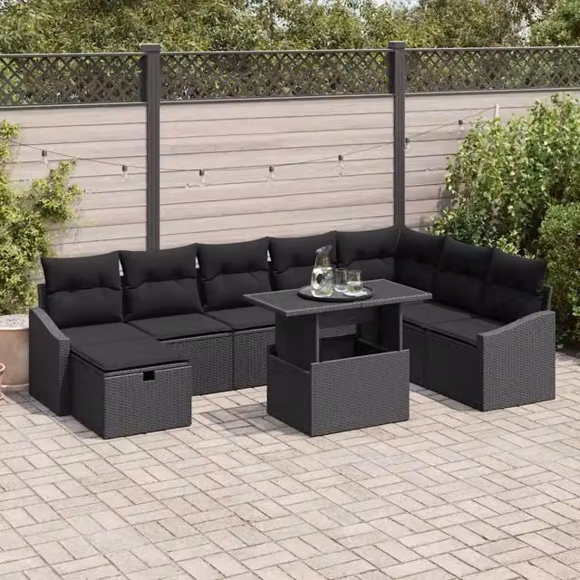 Set Divano da Giardino 9 pz polyrattan 3359860