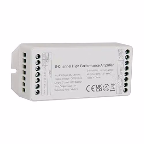 Amplificatore per Strip LED 5 Canali RGB 12V - 24V