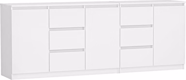 Comodino, bianco, 200 x 75 x 40 cm