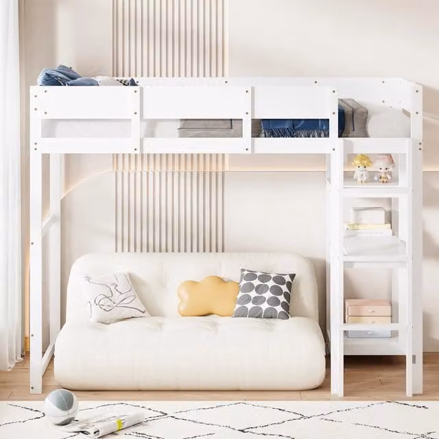 letto a castello in legno bianco 96 x 204 cm
