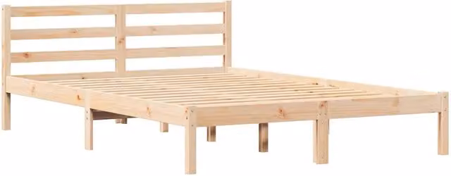 Letto matrimoniale moderno in legno di pino marrone L/P/H: 225,5 x 165,5 x 69,5 cm