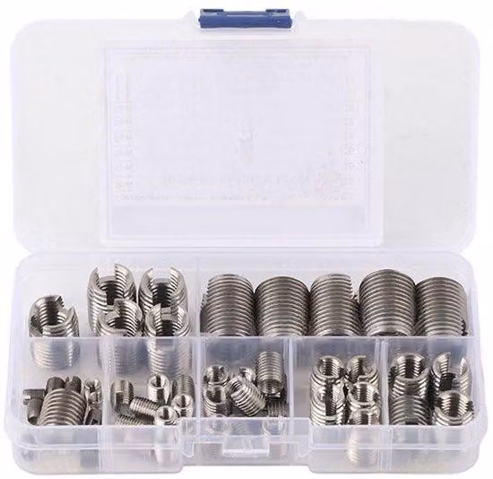 Set di inserti in acciaio inossidabile - 50 pezzi - Fili autoperforanti - Utensile per riparazioni - Elevata capacità di carico - Alta resistenza - Rinforzo filettato