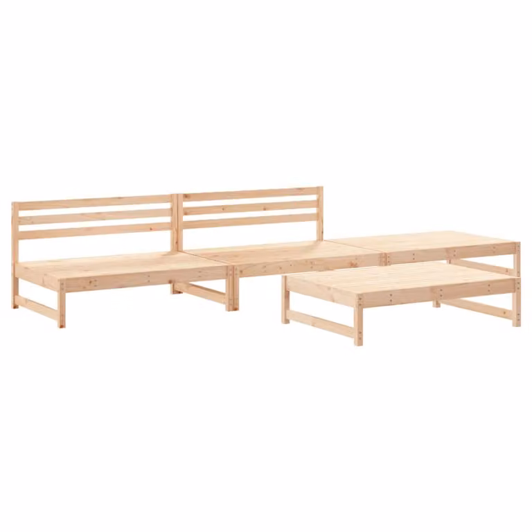 Set Salotto da Giardino 4 pz in Legno Massello di Pino