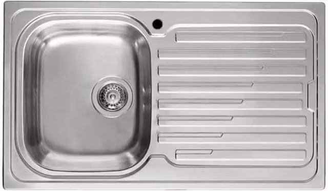 Lavello da incasso Elleci Sky 400 con una vasca a sinistra in acciaio inox satinato color silver L/P: 86 x 50 cm LIK400SACSX