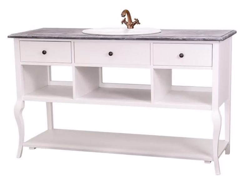 Casa Padrino mobile lavabo in stile country senza lavabo grigio / bianco - Mobile da bagno