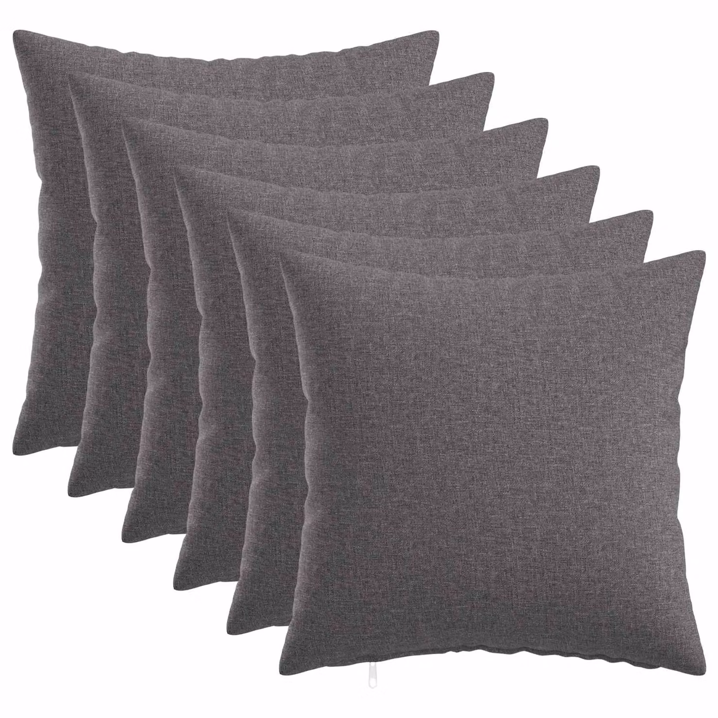 Set di 6 federe vidaXL HEERLEN grigio chiaro, forma quadrata, 35 x 35 cm in tessuto di poliestere