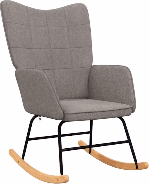 Sedia a Dondolo Moderna in Tessuto Grigio Talpa CF8325431 – 1