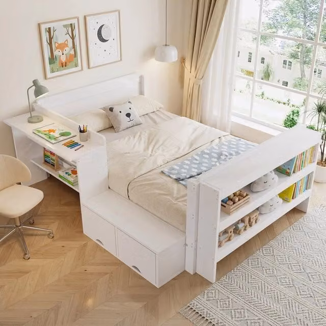 letto in legno bianco 120 x 200 cm