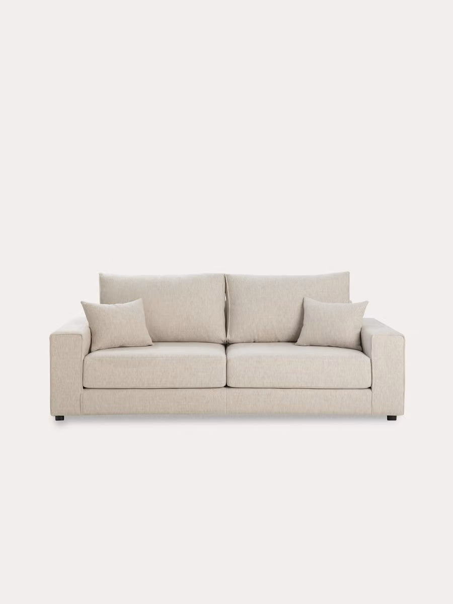 Divano a 3 posti Orson Kenay Home beige in tessuto con cuscini inclusi – 2