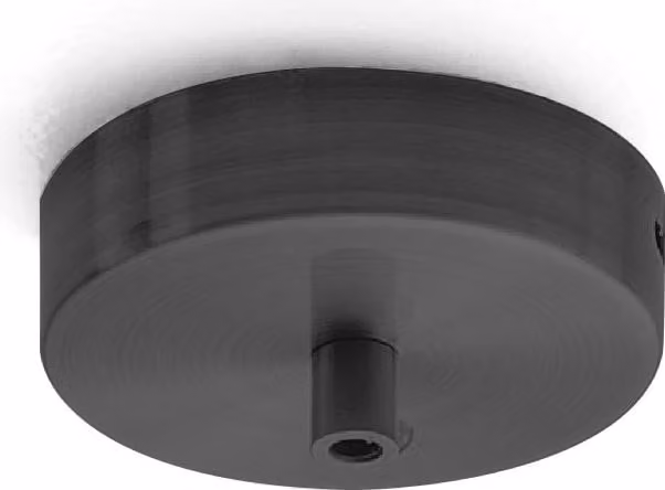 Rosone tondo in metallo Alice nero IP20 per Lampadari e lampade a sospensione - Base da soffitto moderna, attacco centrale, facile installazione