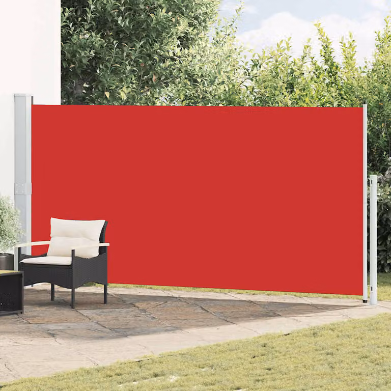 Tenda Laterale Retrattile per Patio vidaXL in Poliestere e Acciaio, Rossa, L: 500 cm, H: 180 cm