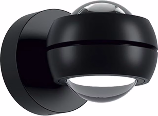Lodes Nautilus Mini Applique da parete nera con vetro trasparente e tecnologia LED dimmabile